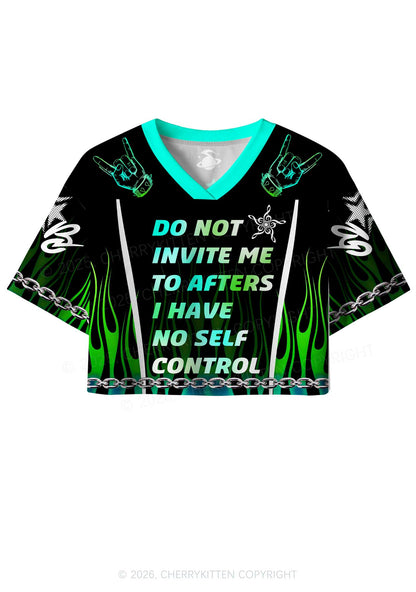 Do Not Invite Me To Afters Y2K Crop Sport Jersey Shirts Cherrykitten