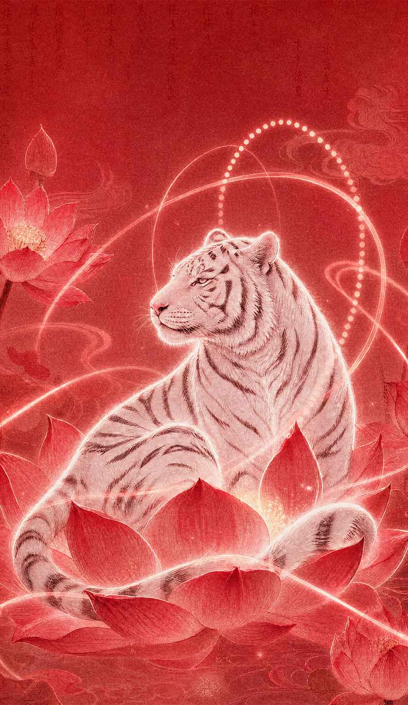 White Tiger Red Lotus Y2K Phone Case Cherrykitten