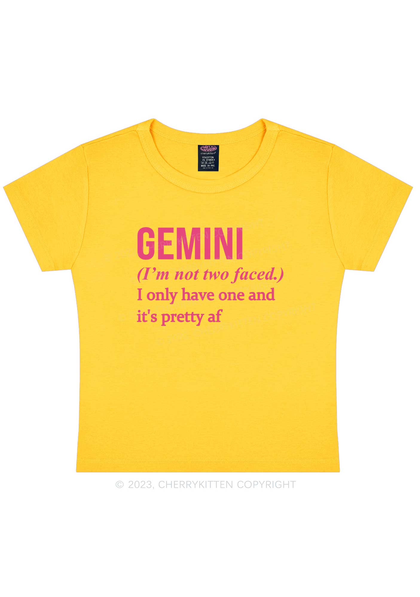 Pretty Gemini Y2K Baby Tee Cherrykitten