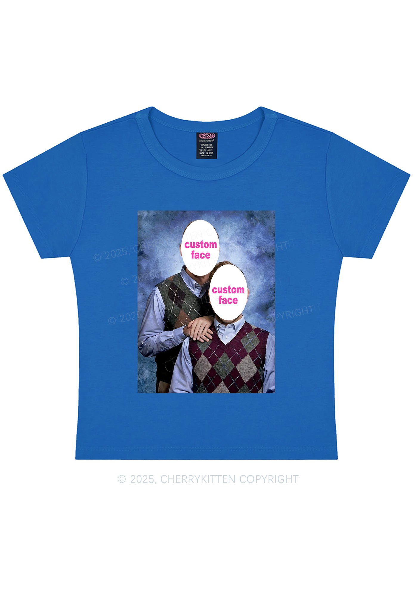 Custom Step Brothers Portrait Y2K Baby Tee Cherrykitten