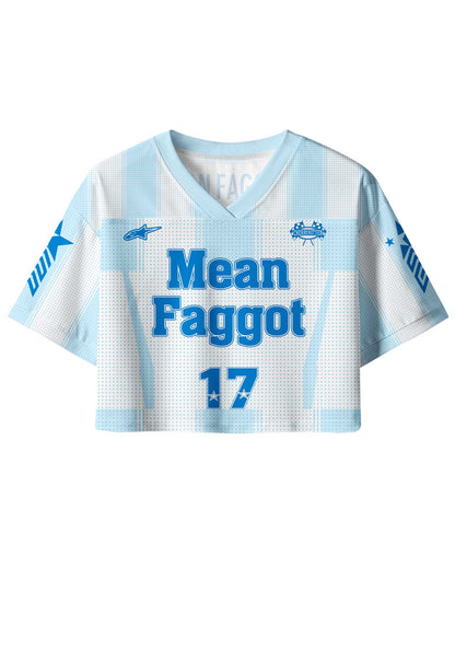 Blue Mean Faggot Pride Y2K Crop Sport Jersey Shirts Cherrykitten