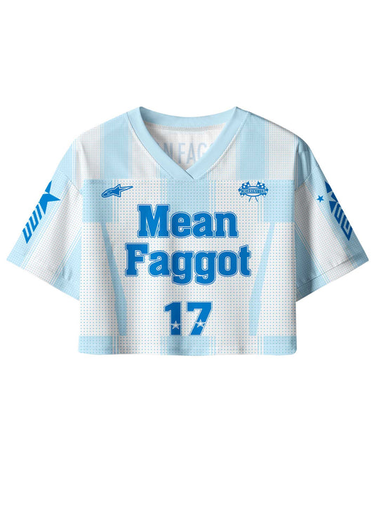 Blue Mean Faggot Pride Y2K Crop Sport Jersey Shirts Cherrykitten