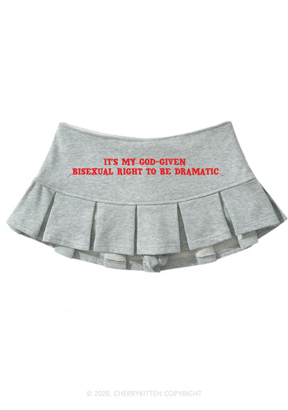 God Given Bisexual Right Pride Y2K Mini Pleated Skirts Cherrykitten