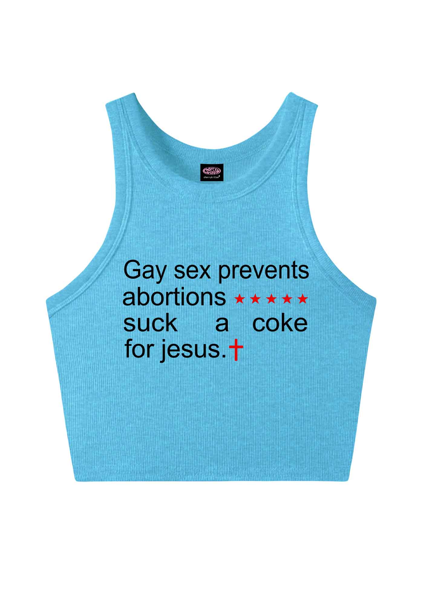 Suck A Coke For Jesus Pride Y2K Crop Tank Top Cherrykitten