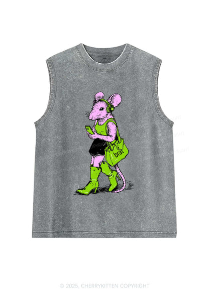 Brat Girl Y2K Washed Muscle Tank Cherrykitten