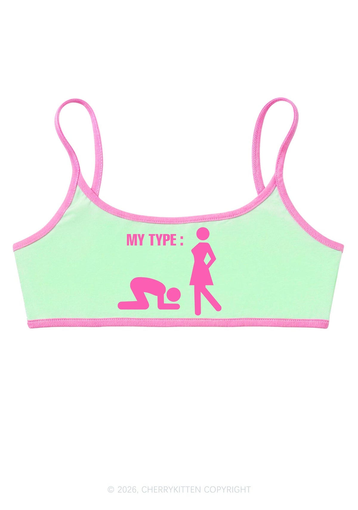 My Type Kneeling Male Y2K Super Crop Cami Cherrykitten