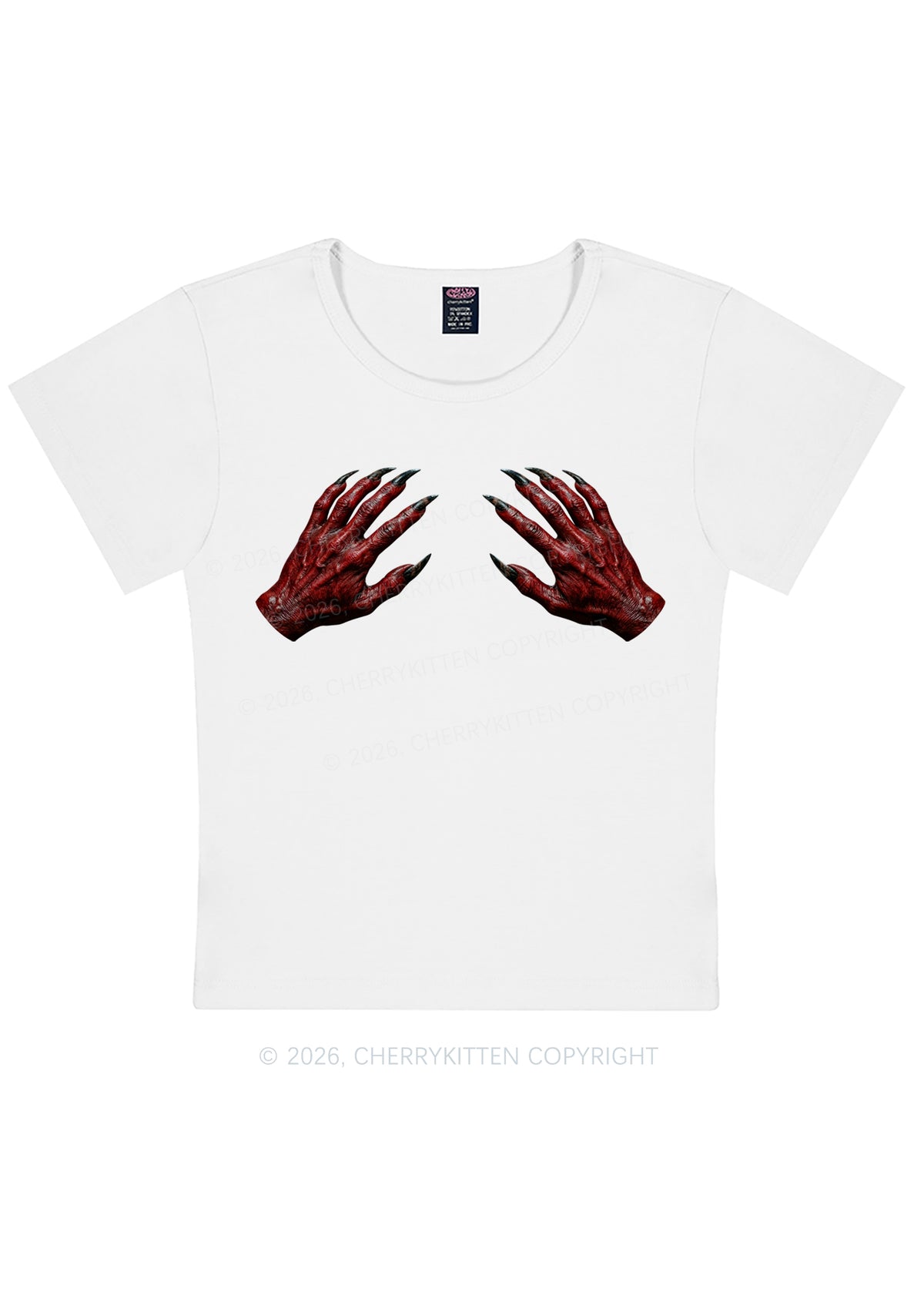 Satan Hands Y2K Baby Tee Cherrykitten