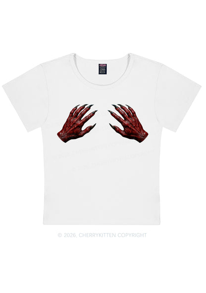 Satan Hands Y2K Baby Tee Cherrykitten