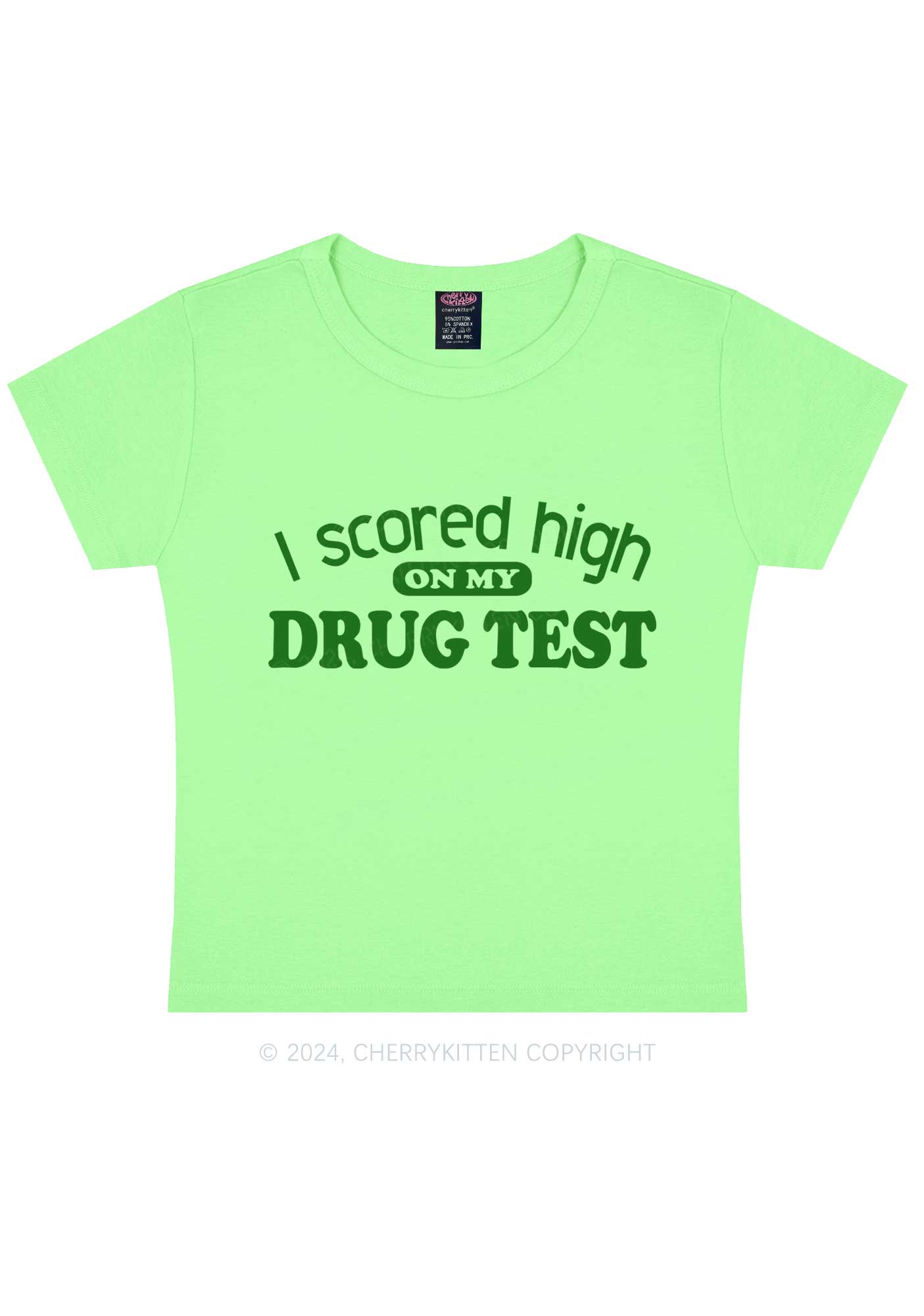 Scored High On Drxg Test Y2K Baby Tee Cherrykitten