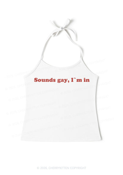 Sounds Gay Pride Y2K Halter Neck Cami Cherrykitten