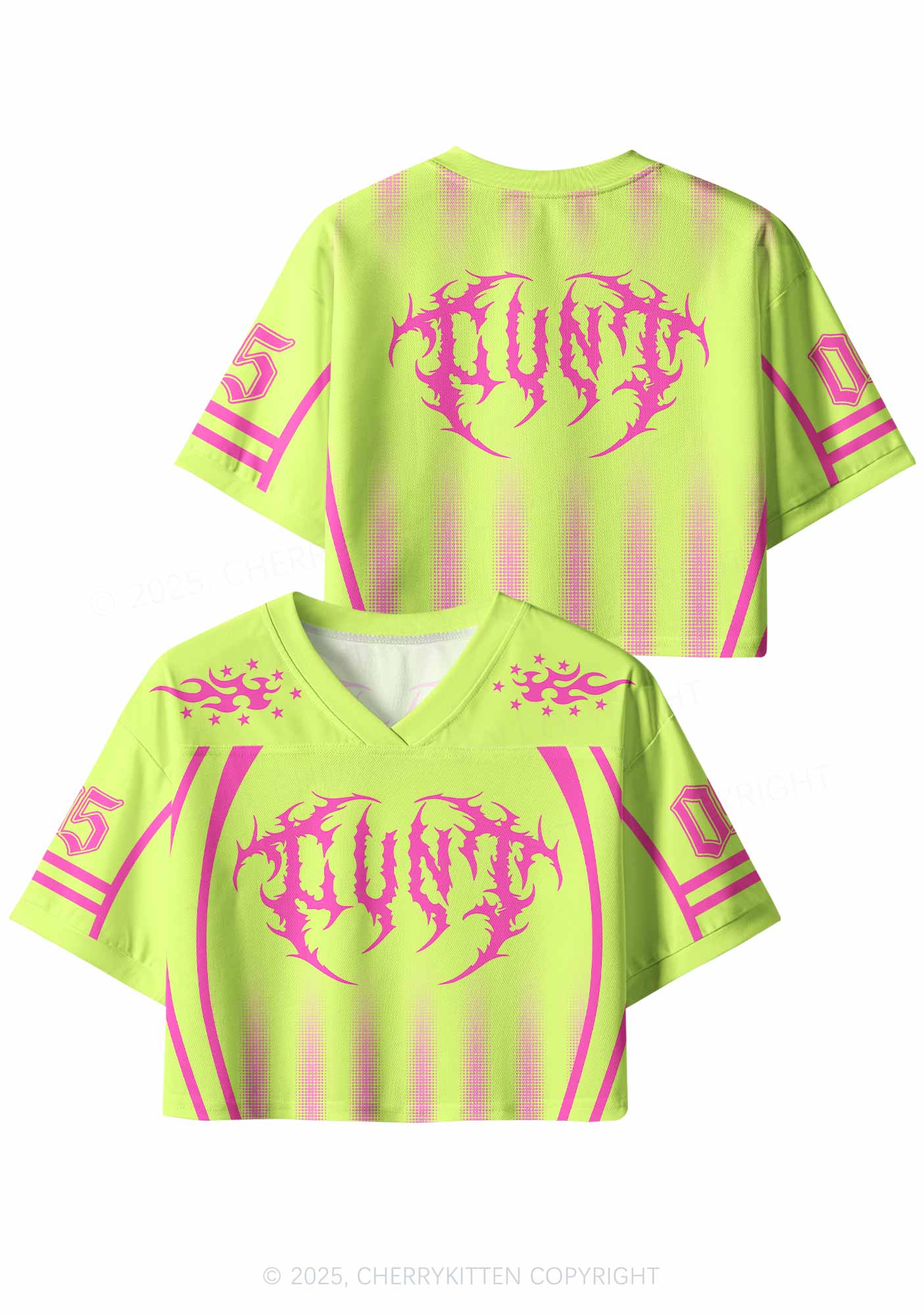 Custom Neon Pink Cxxt Y2K Crop Sport Jersey Shirts Cherrykitten