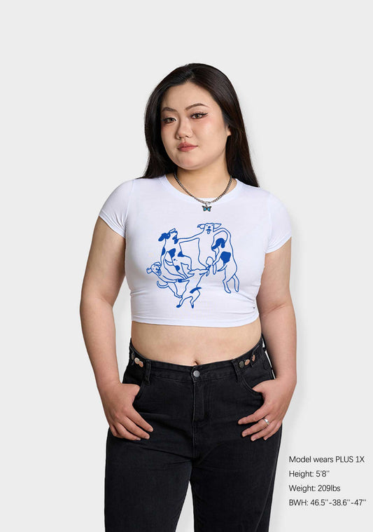 Curvy Dancing Dogs Baby Tee