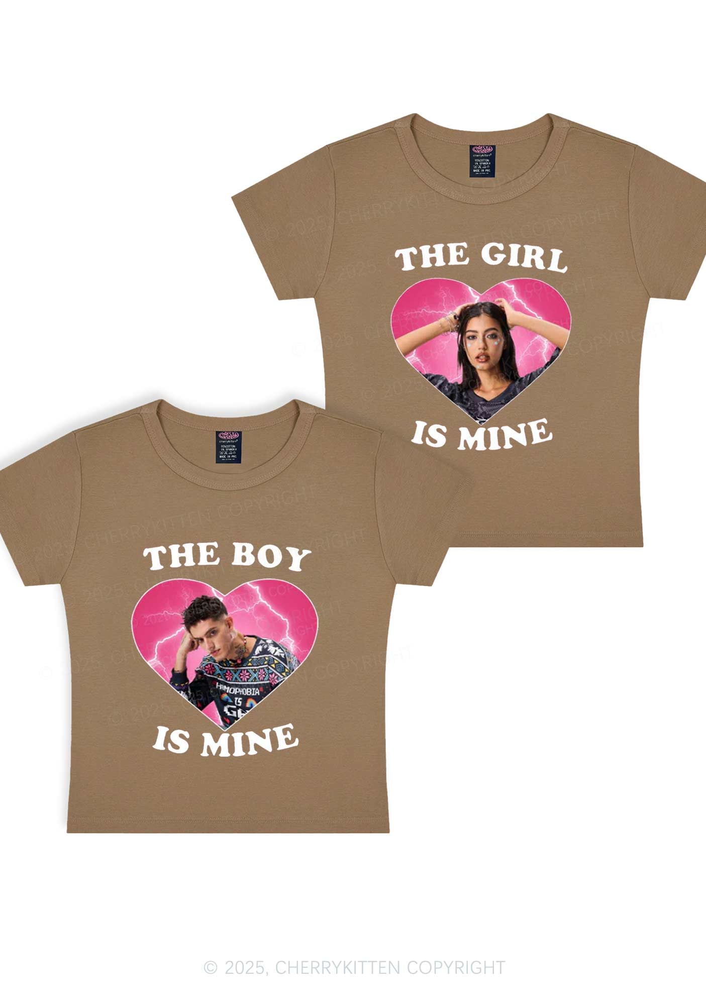 Custom Boy Girl Is Mine Y2K Valentine's Day Baby Tee Cherrykitten