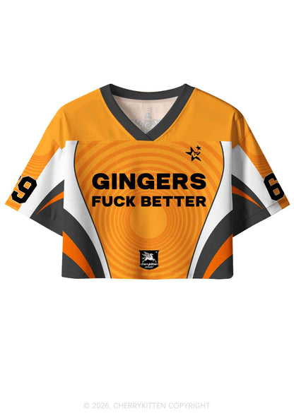 Orange Gingers Fxxk Better Y2K Crop Sport Jersey Shirts Cherrykitten