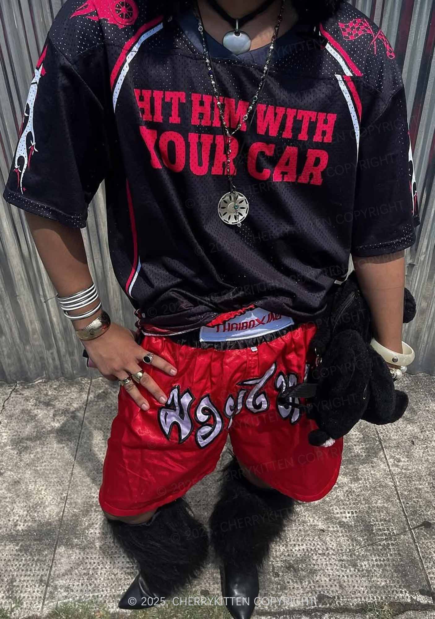 Custom Hit Him Y2K Mesh Jersey Shirts Cherrykitten