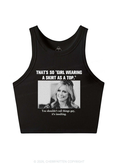 Girl Wearing A Skirt As A Top Y2K Crop Tank Top Cherrykitten