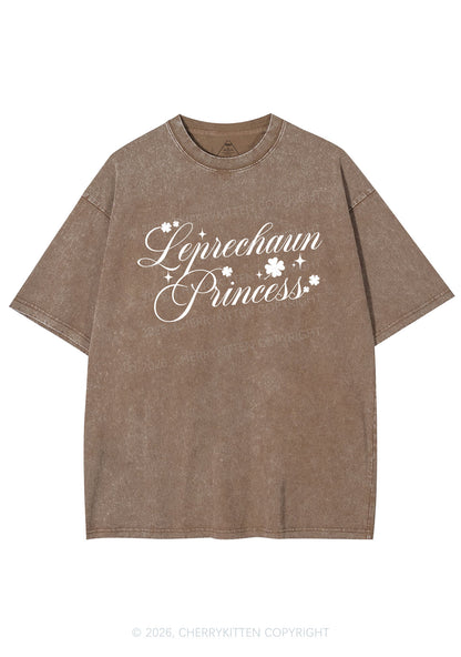 Leprechaun Princess St Patricks Y2K Shirts Washed Tee Cherrykitten