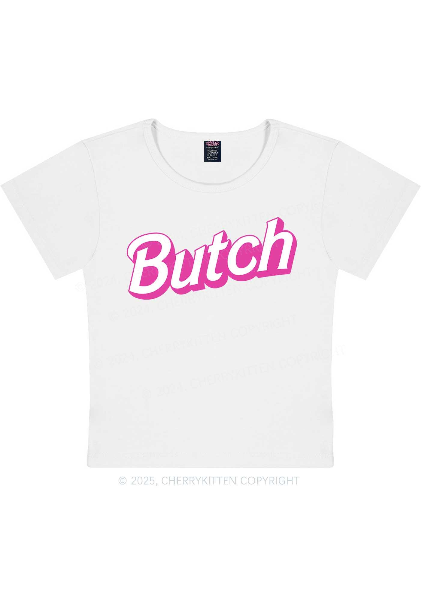 Pink Butch Y2K Baby Tee Cherrykitten