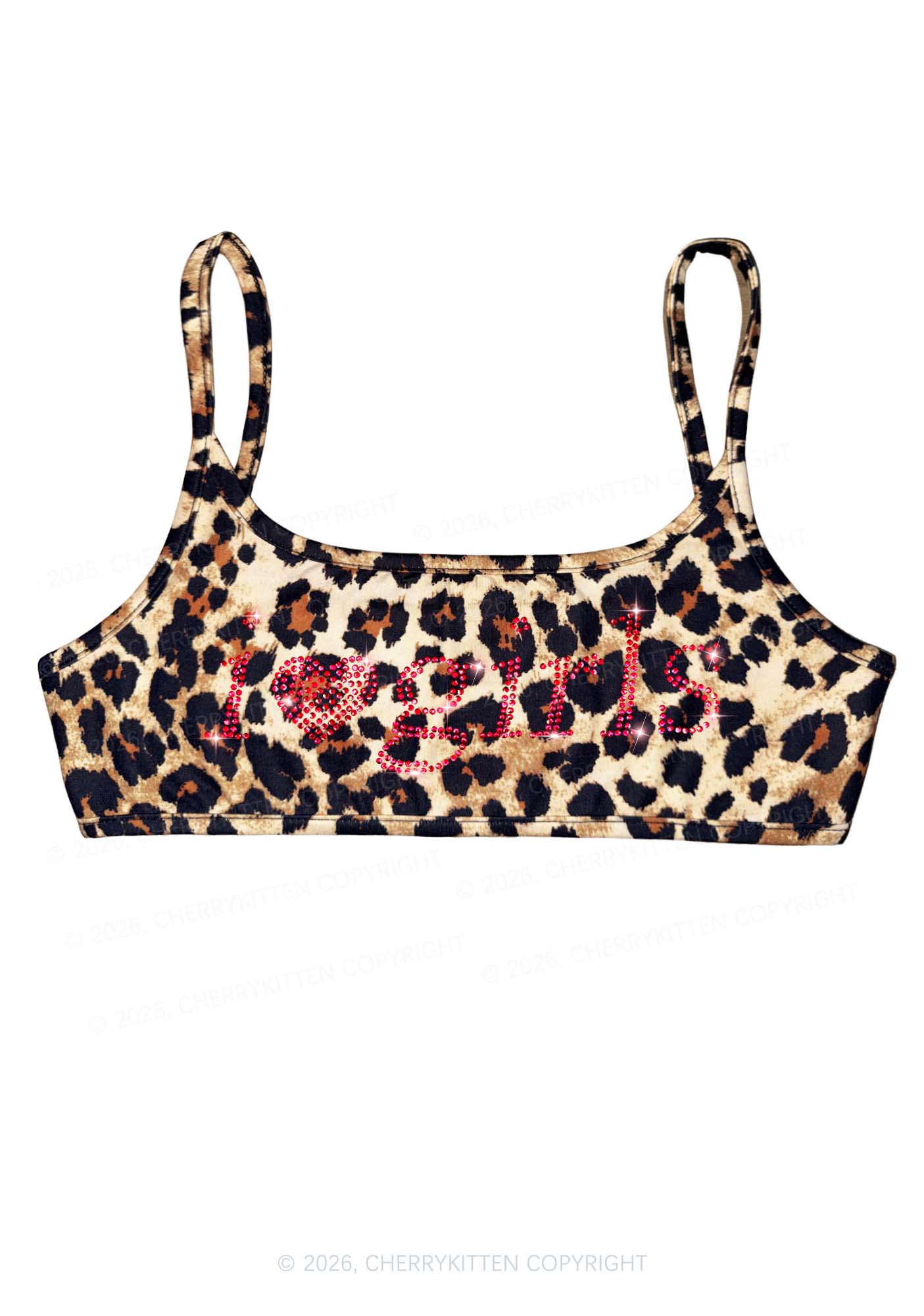 Rhinestone I Love Girls Y2K Super Crop Cami Cherrykitten