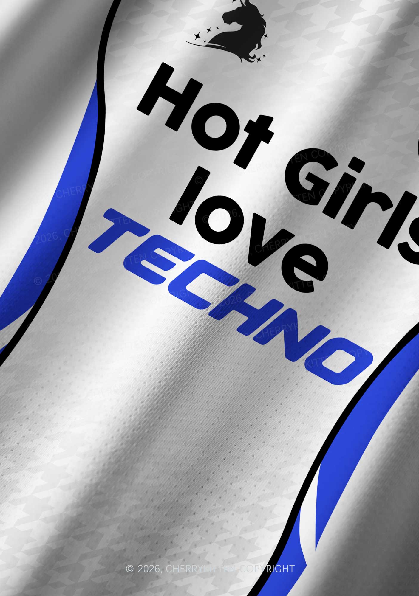 White Hot Girls Love Techno Y2K Football Jersey Shirts Cherrykitten