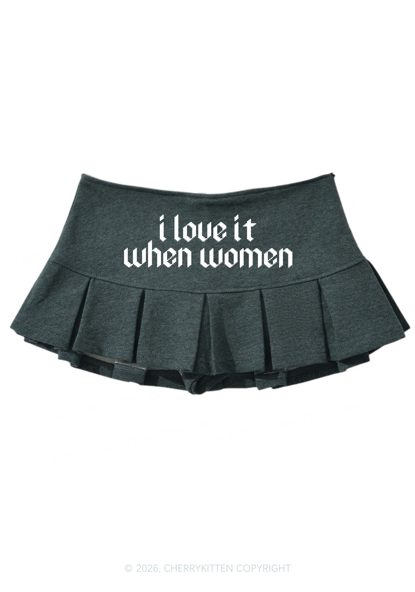 I Love It When Women Pride Y2K Mini Pleated Skirts Cherrykitten
