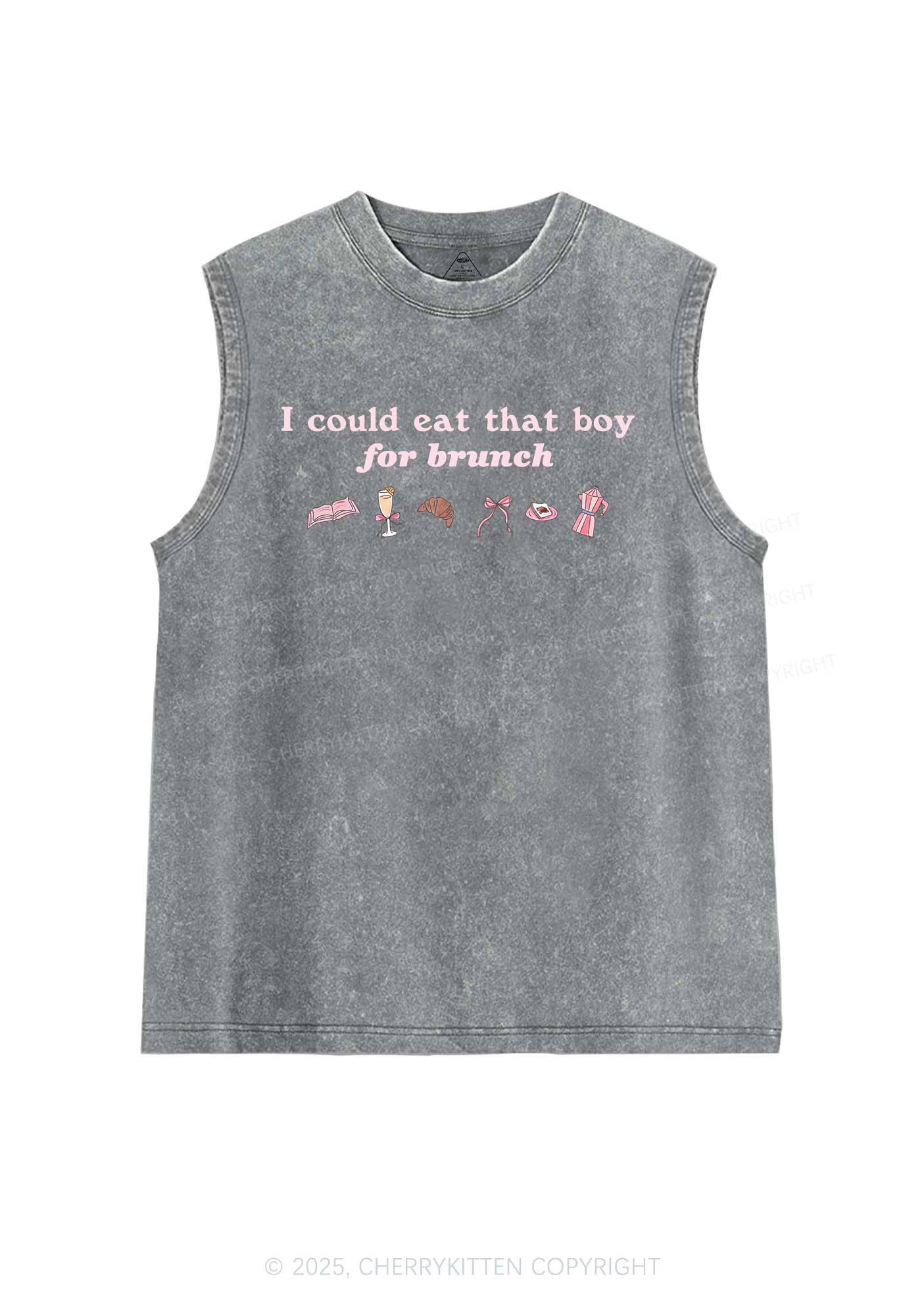 Eat Boy For Brunch Y2K Washed Muscle Tank Cherrykitten