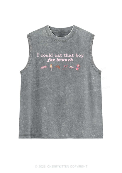 Eat Boy For Brunch Y2K Washed Muscle Tank Cherrykitten