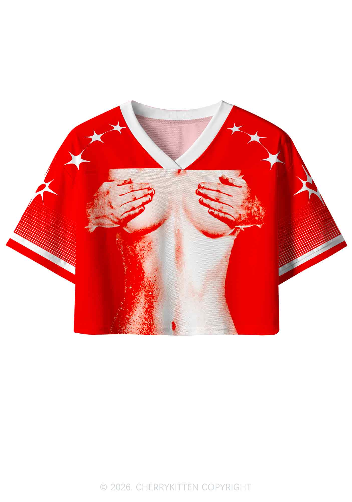 Red Touch Bxxbs Y2K Crop Sport Jersey Shirts Cherrykitten