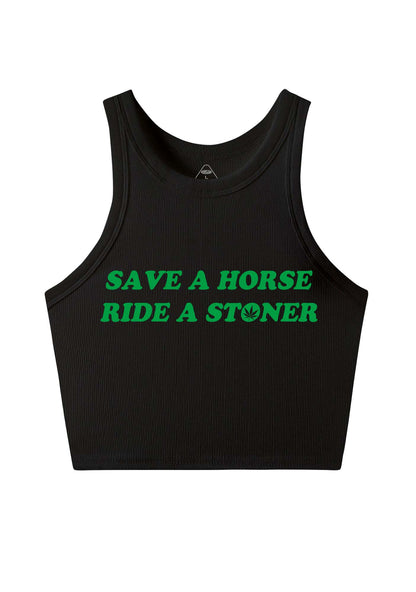 Save Horse Ride Stoner Y2K Crop Tank Top Cherrykitten