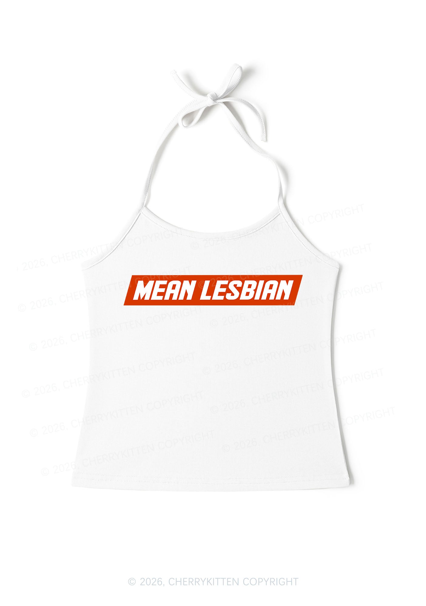 Mean Lesbian Pride Y2K Halter Neck Cami Cherrykitten