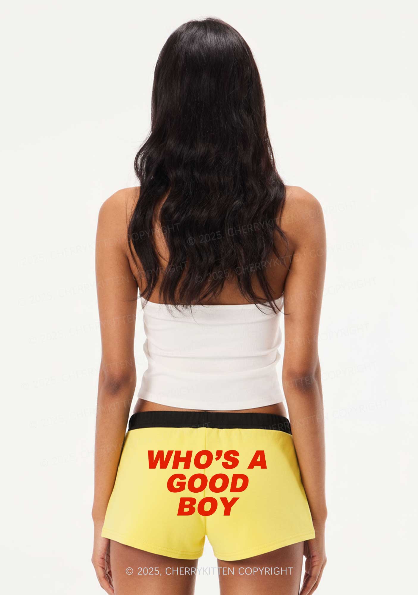 Whos A Good Boy Y2K Drawstring Mini Shorts Cherrykitten