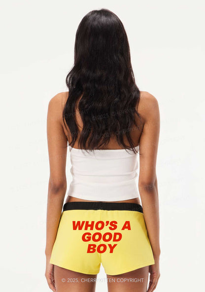 Whos A Good Boy Y2K Drawstring Mini Shorts Cherrykitten