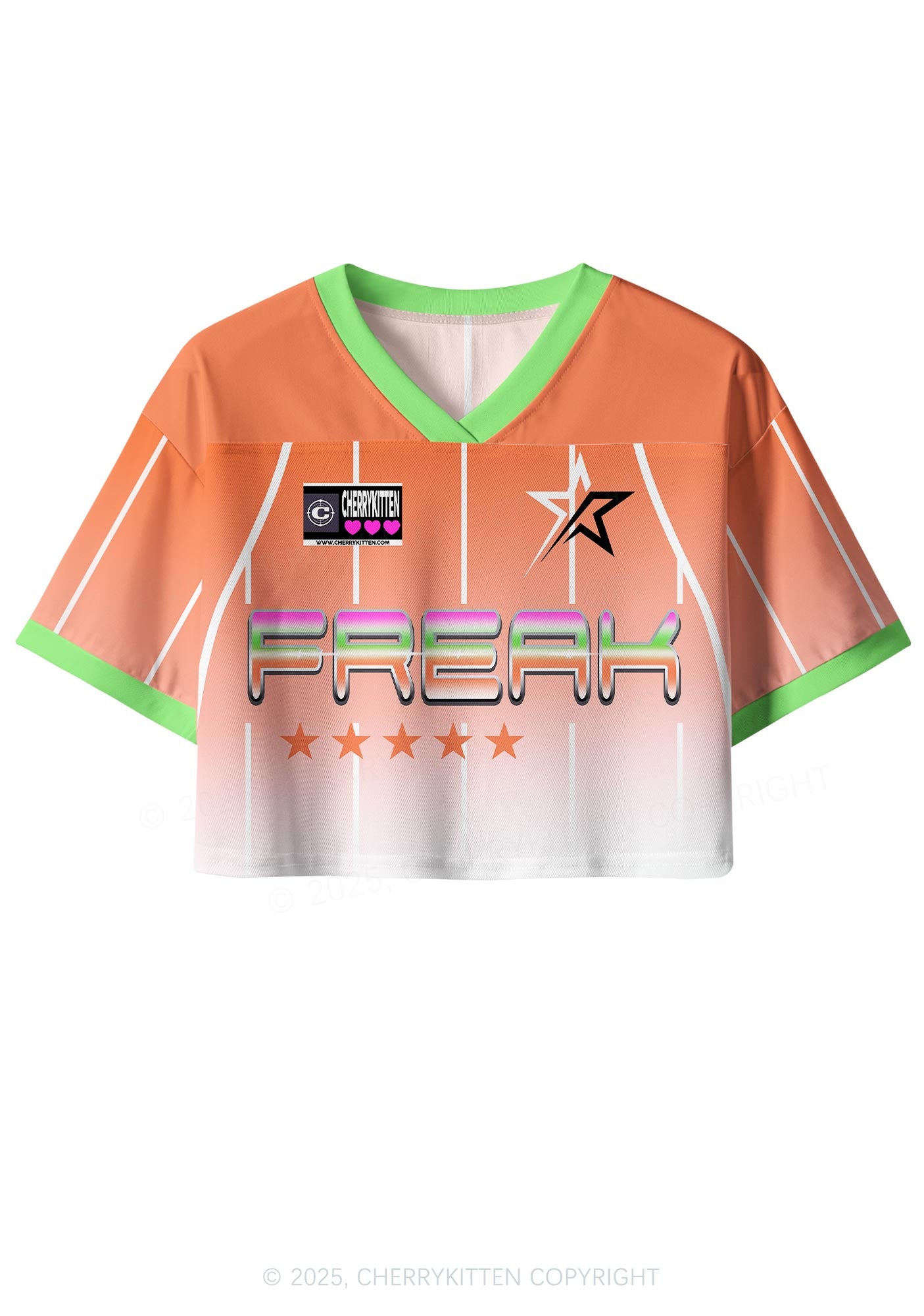 Custom Orange Freak Y2K Crop Sport Jersey Shirts Cherrykitten