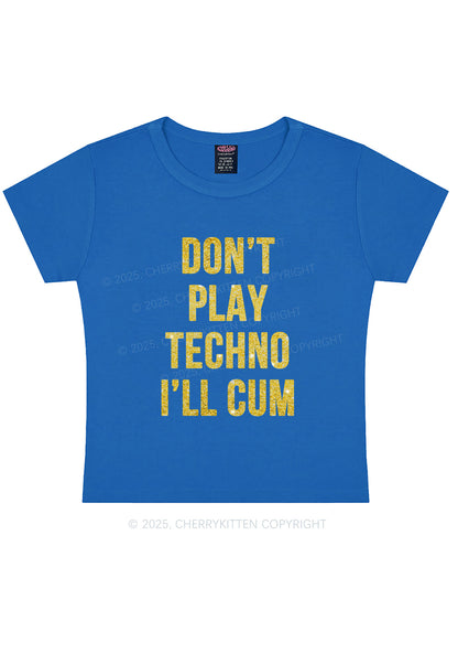 Glitter Dont Play Techno Y2K Baby Tee Cherrykitten