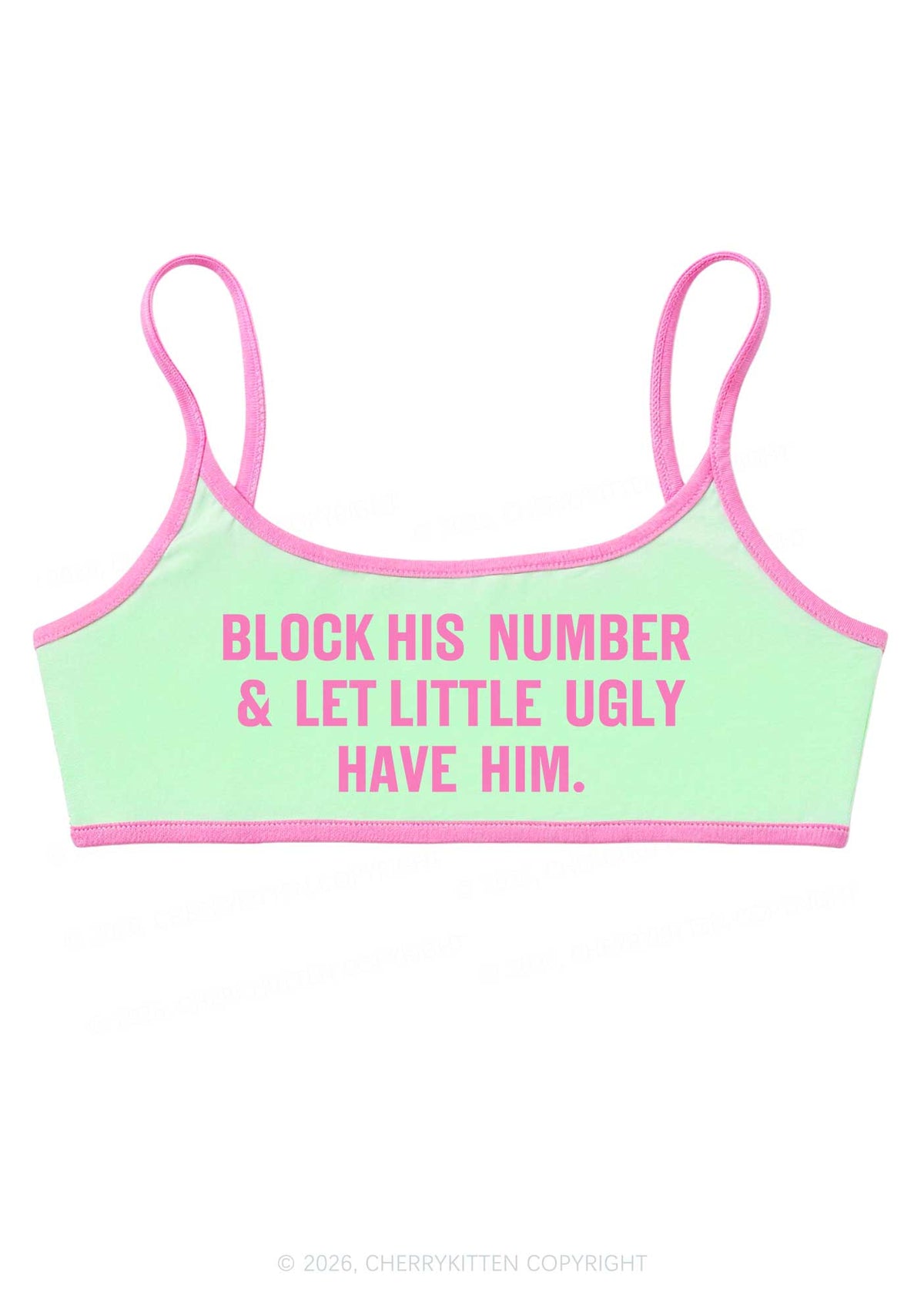 Let Little Ugly Have Him Y2K Super Crop Cami Cherrykitten