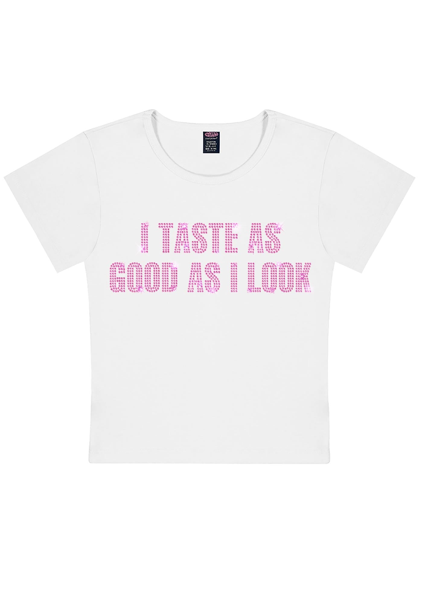Rhinestone Taste Good Y2K Baby Tee Cherrykitten