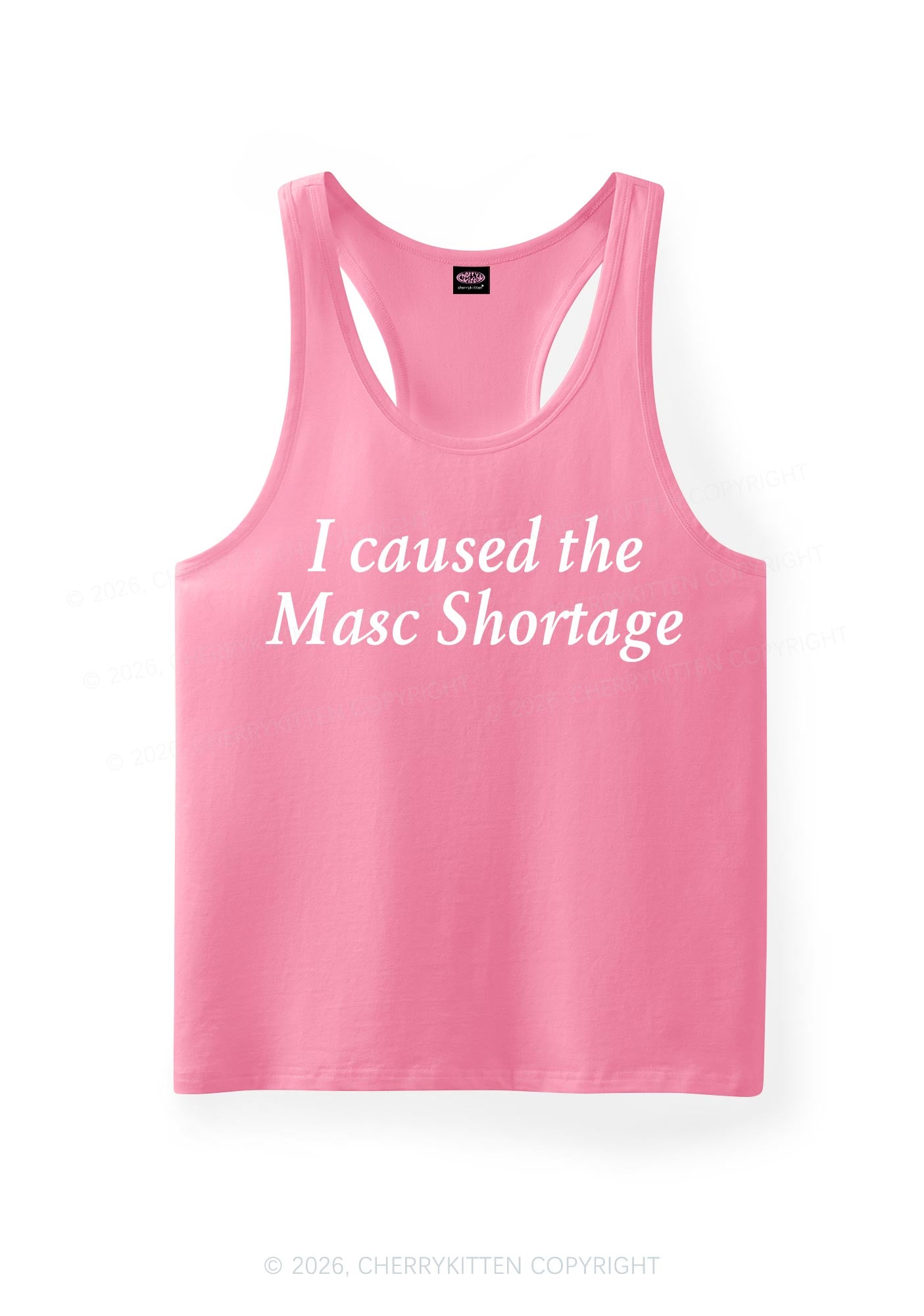 I Caused The Masc Shortage Pride Y2K Men Racerback Tank Top Cherrykitten