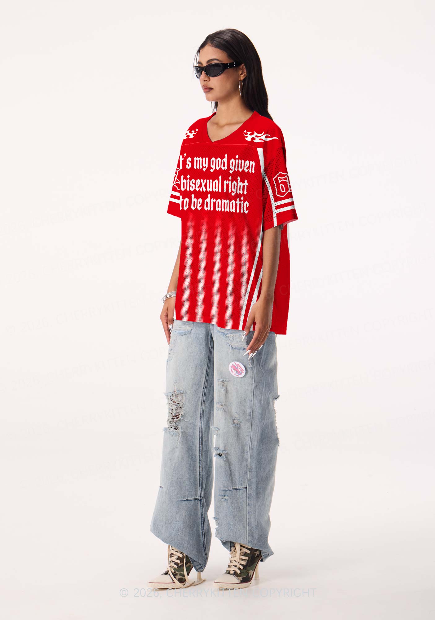 God Given Bisexual Right Pride Y2K Sport Jersey Shirts Cherrykitten