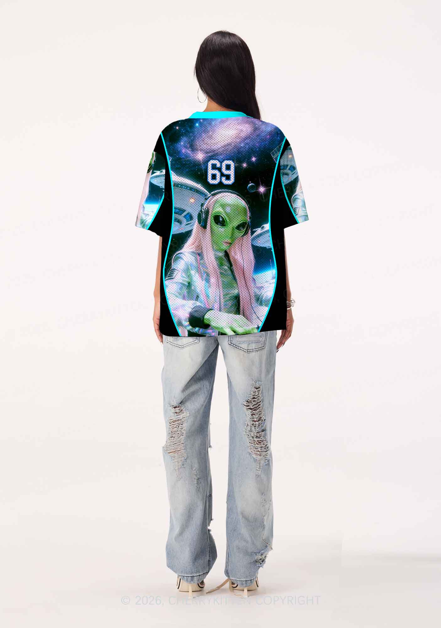 Techno Alien DJ Y2K Sport Jersey Shirts Cherrykitten