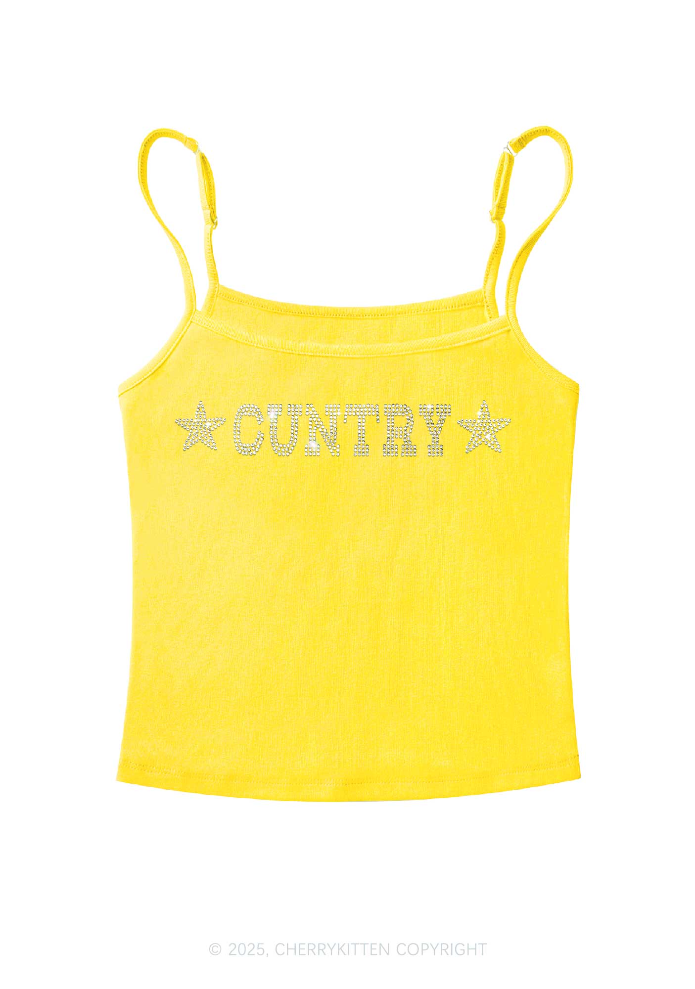 Rhinestone Cuntry Y2K Spaghetti Strap Cami Cherrykitten
