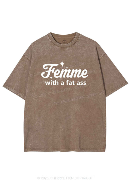 Femme With Fat Axx Pride Y2K Shirts Washed Tee Cherrykitten