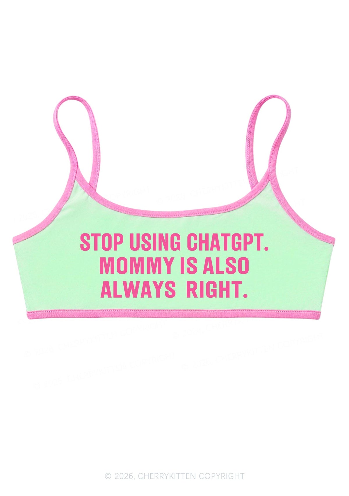 Mommy Also Always Right Y2K Super Crop Cami Cherrykitten