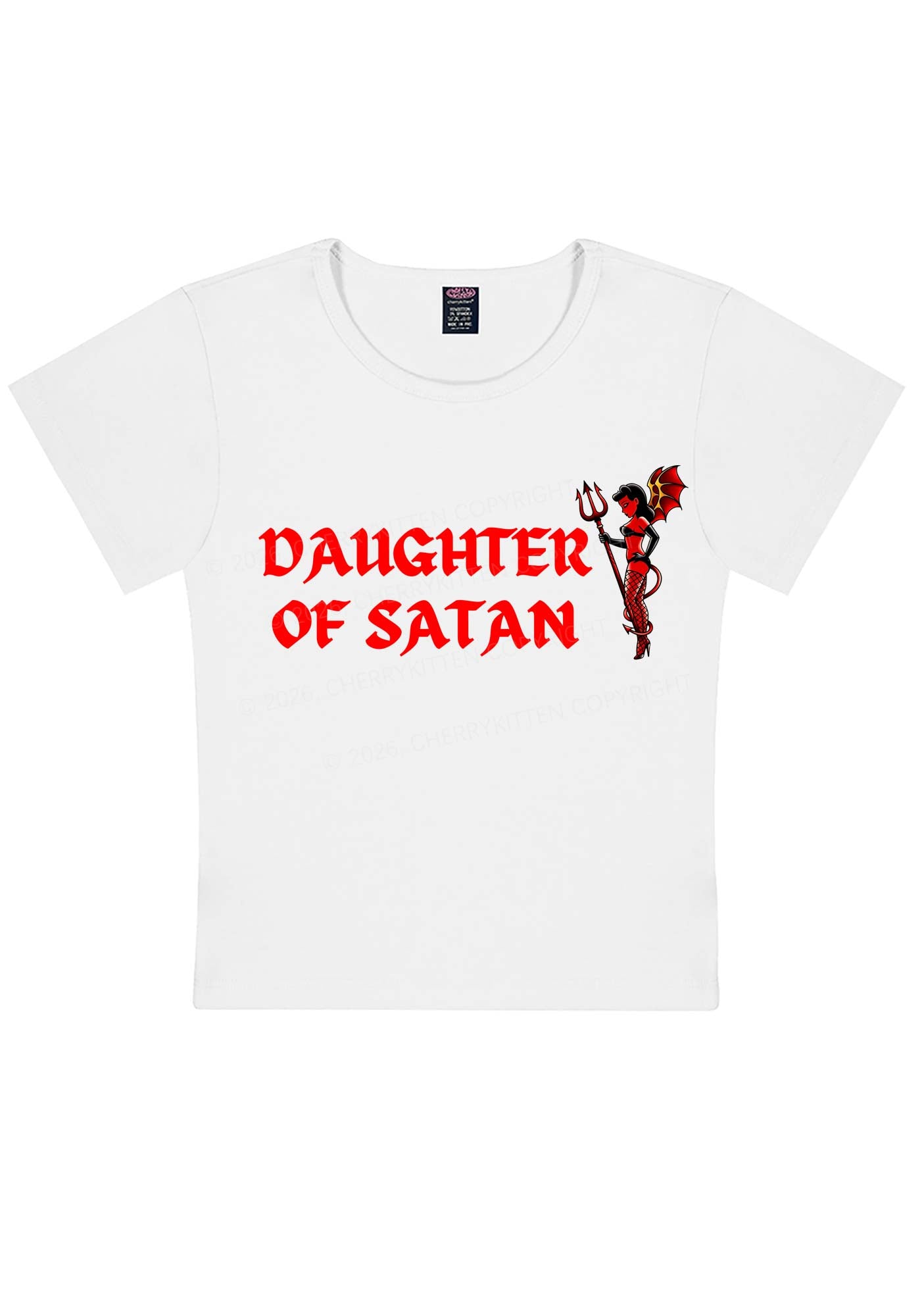 Halloween Daughter Of Satan Y2K Baby Tee Cherrykitten