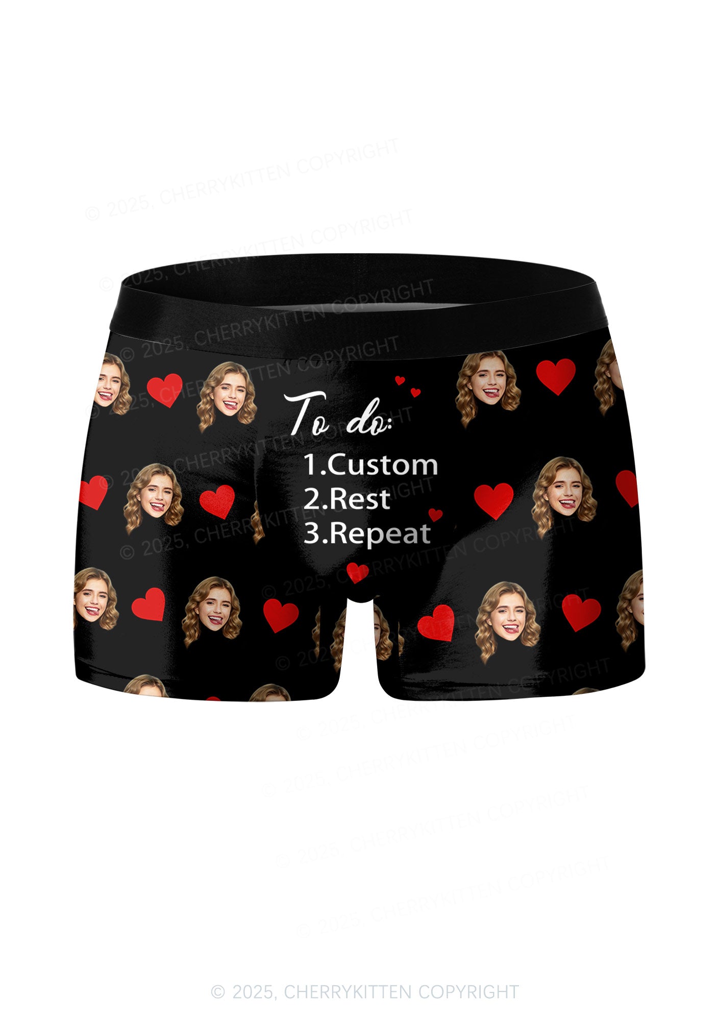 Custom To Do List Valentine's Day Y2K Print Couples Boxer Thong Set Cherrykitten