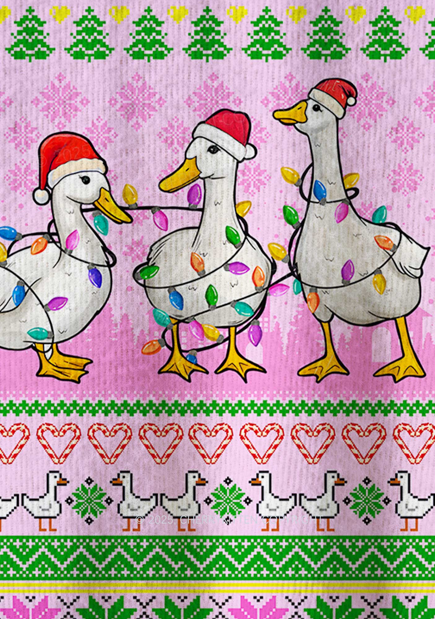 Christmas Ducks Y2K Christmas Knit Sweatshirt Cherrykitten
