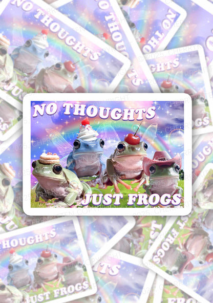 No Thoughts Just Frogs 1Pc Y2K Sticker Cherrykitten