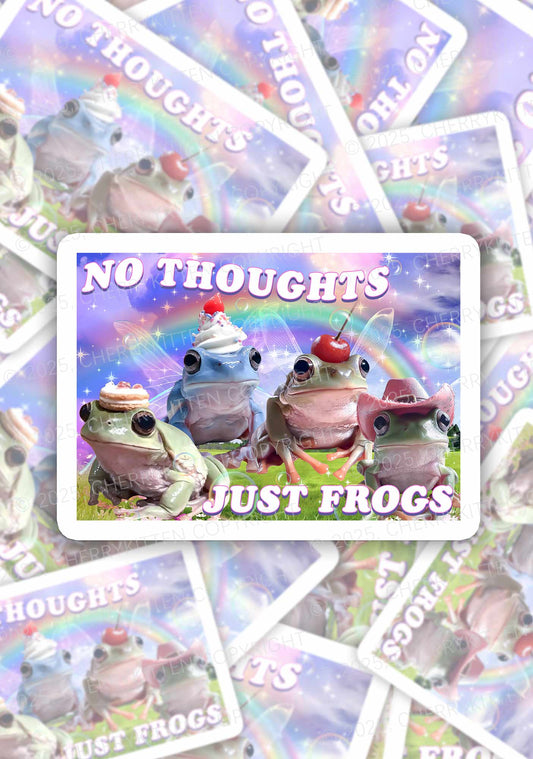 No Thoughts Just Frogs 1Pc Y2K Sticker Cherrykitten