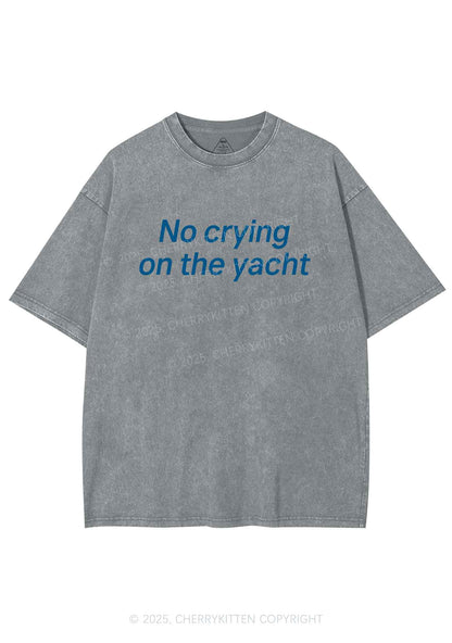 No Crying On Yacht Y2K Shirts Washed Tee Cherrykitten