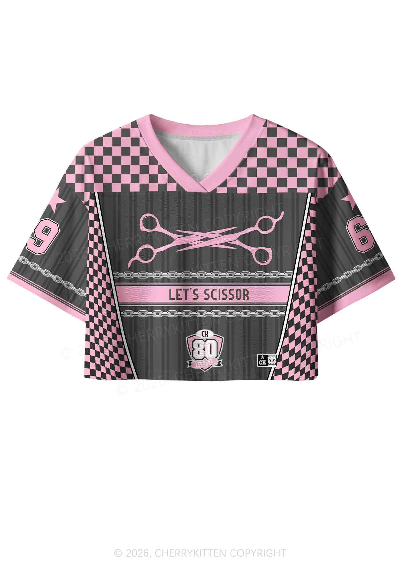 Lets Scissor Pride Y2K Crop Sport Jersey Shirts Cherrykitten