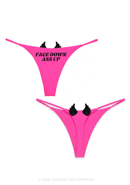 Face Down Ass Up Y2K Goth Angel Wings Bikini String Thong Cherrykitten